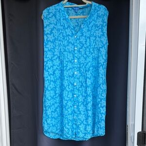 Blue Ginger Sleeveless Resort Dress Blue Floral